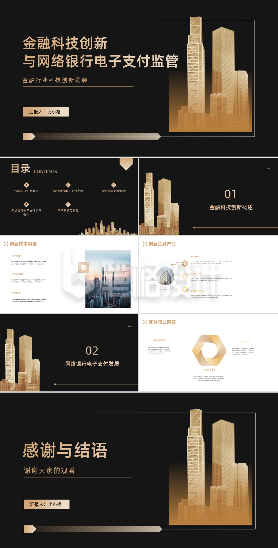 金融科技创新黑金PPT模板