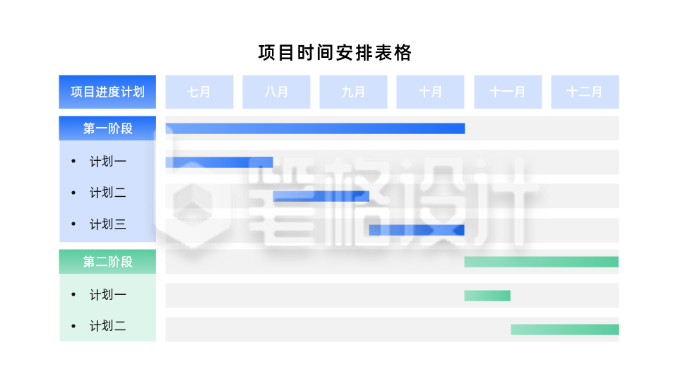 工作项目排期计划表PPT单页