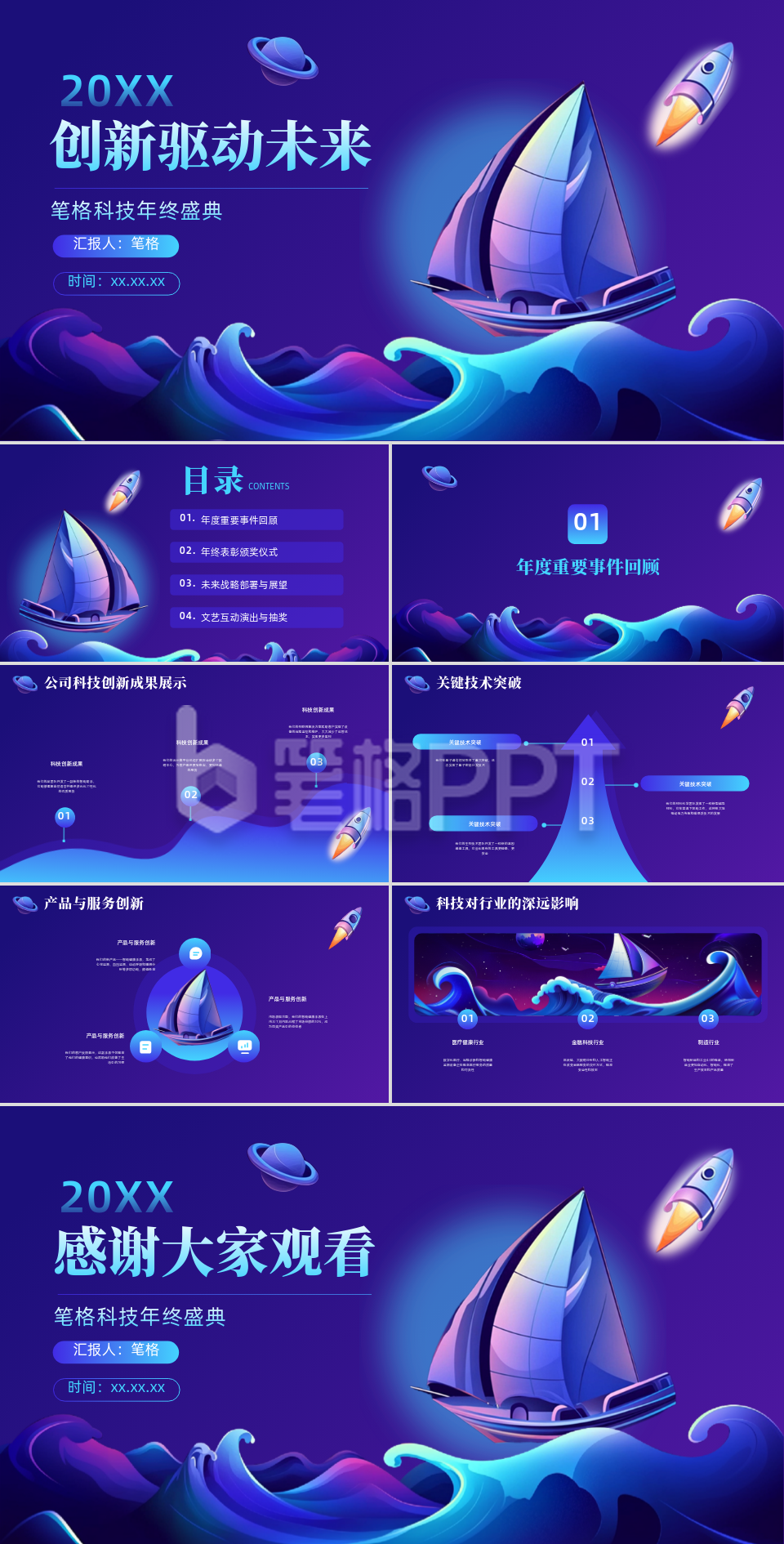 互联网科技年终总结宣传PPT