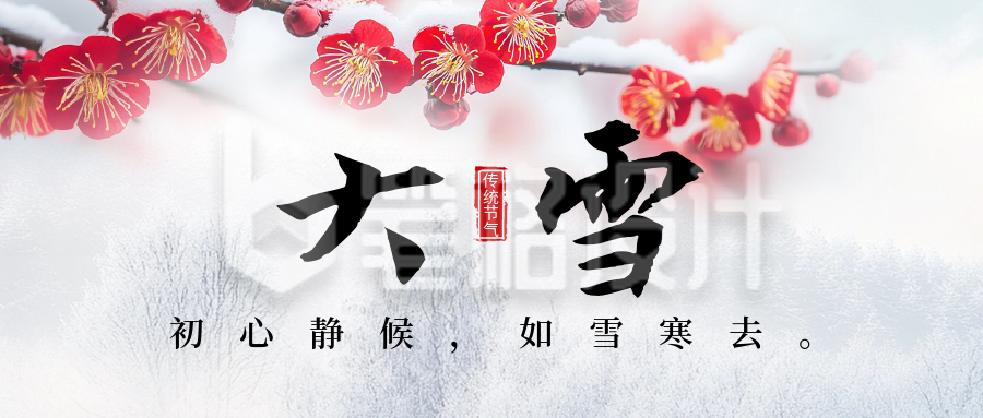 大雪节气祝福实景宣传公众号首图