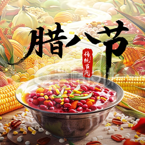 腊八节美食实景宣传插画封面次图