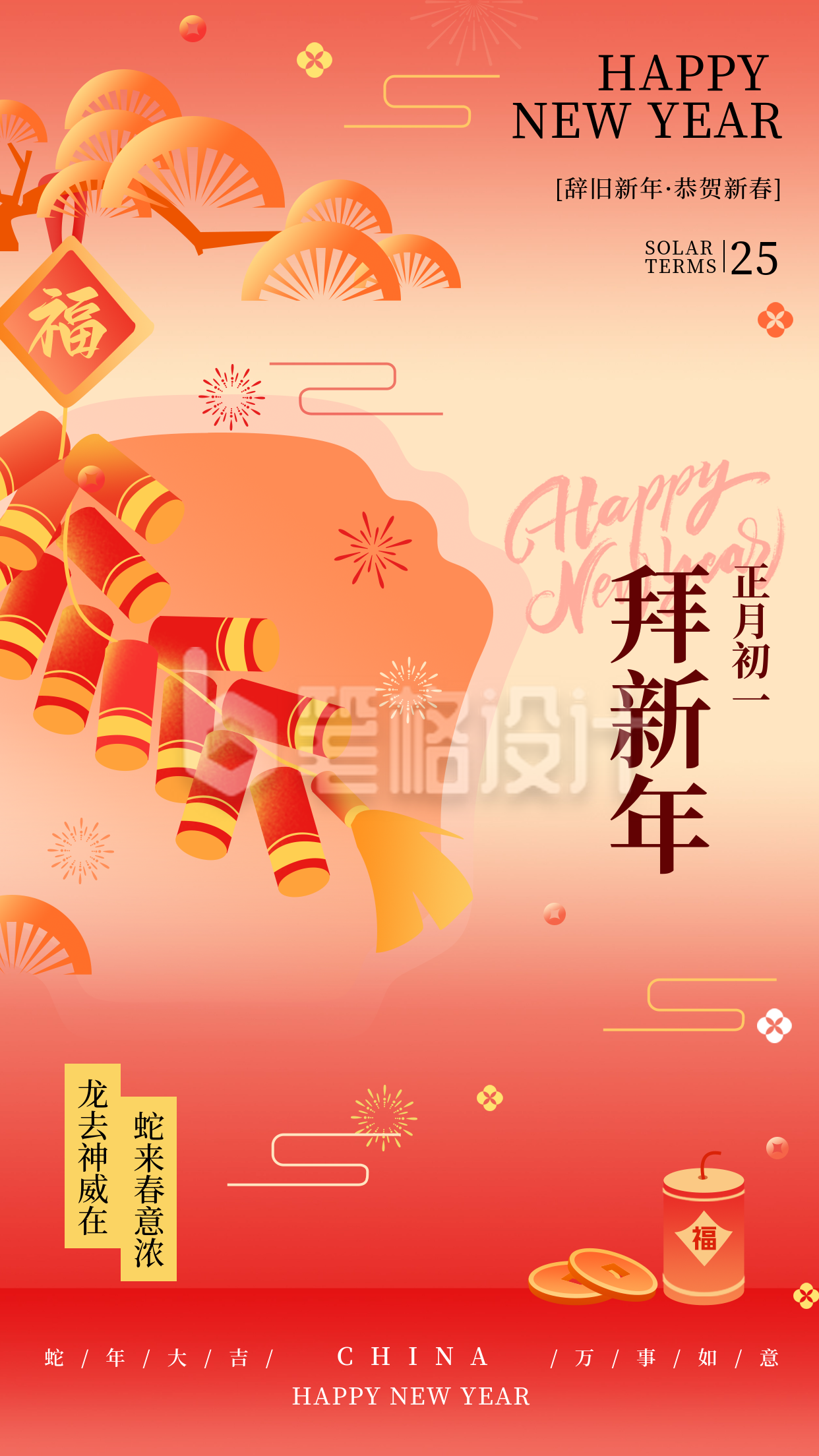 新年春节习俗正月初一拜新年传统习俗海报 新年春节习俗正月初一拜新年传统习俗海报