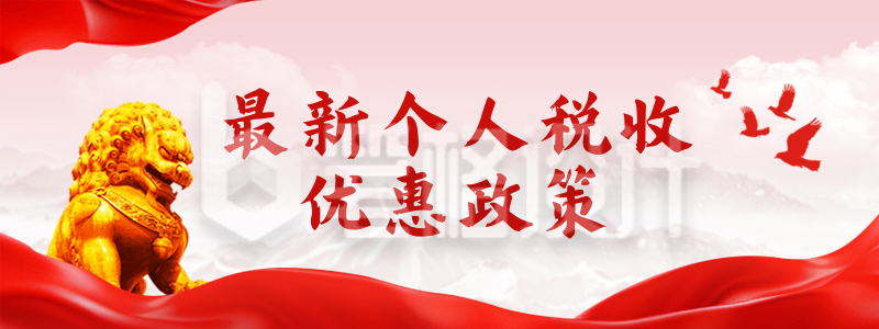 政策解读个人税收指南实景红绸胶囊banner