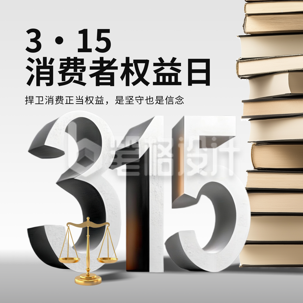 立体315消费者权益日宣传方形海报 立体315消费者权益日宣传方形海报