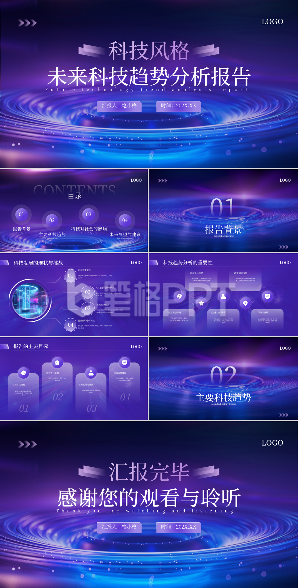 紫色科技风未来科技趋势分析报告PPT 紫色科技风未来科技趋势分析报告PPT