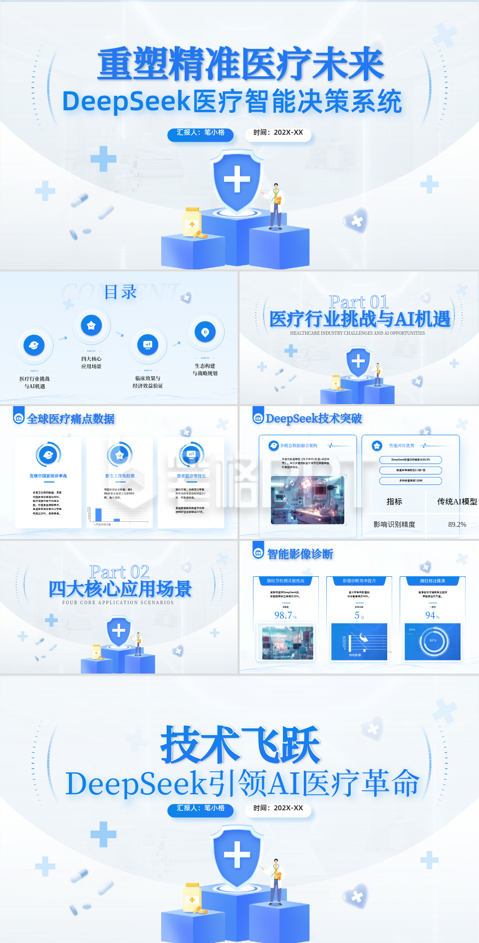 蓝色手绘风Deepseek在深度探索医疗中的应用PPT 蓝色手绘风Deepseek在深度探索医疗中的应用PPT