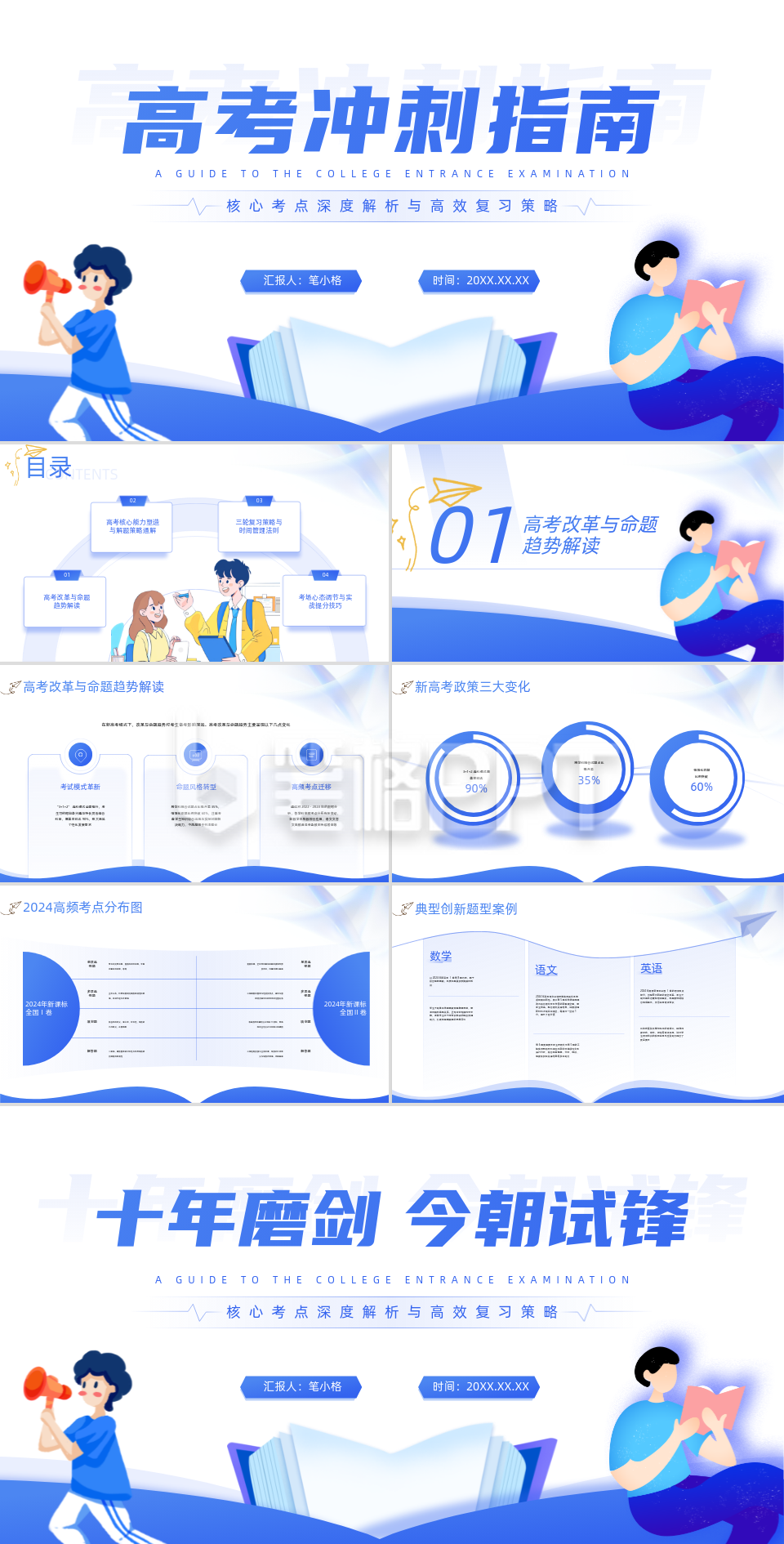 蓝色扁平风高考冲刺指南PPT 蓝色扁平风高考冲刺指南PPT