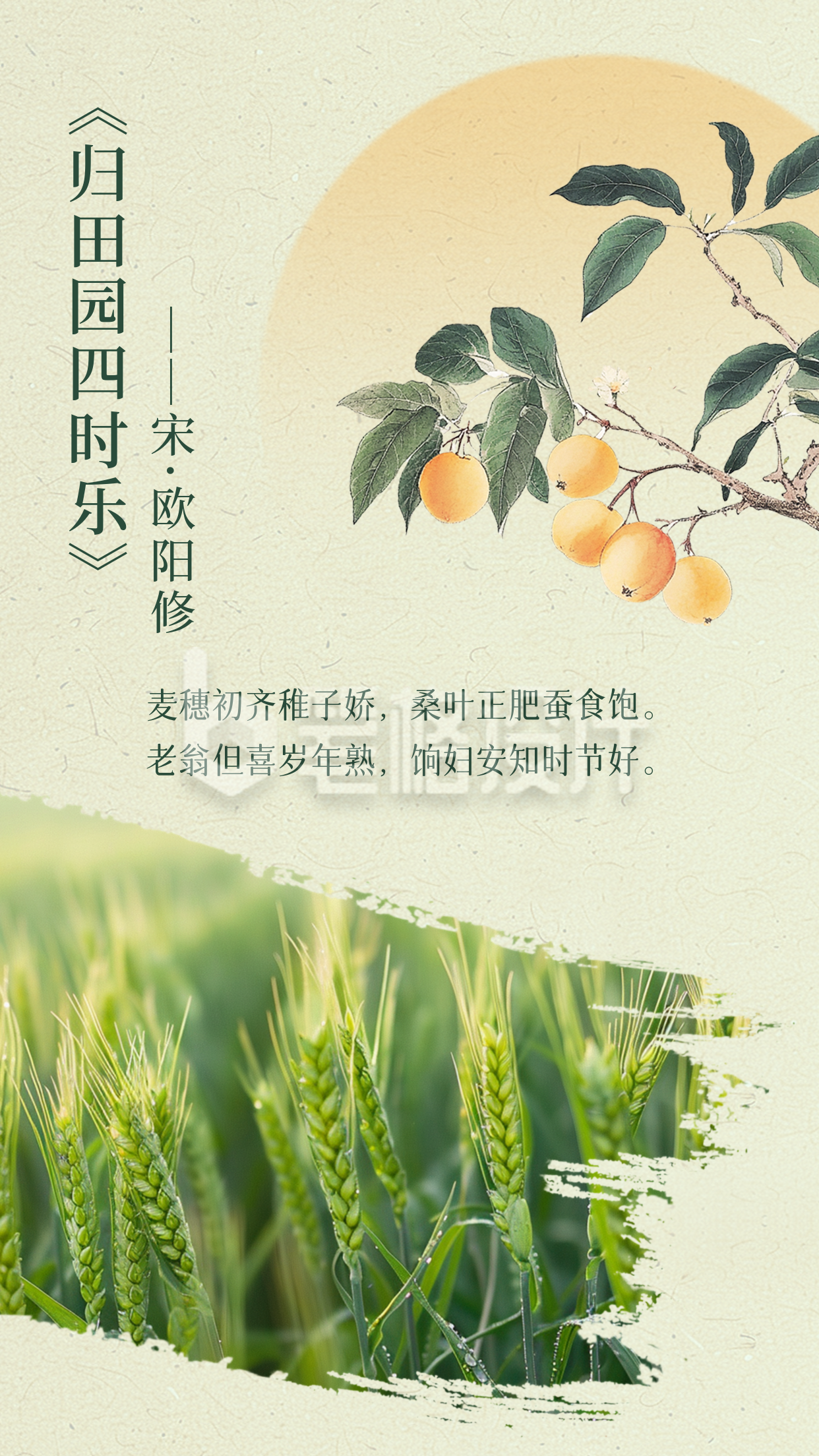 小满节气诗歌分享竖版配图