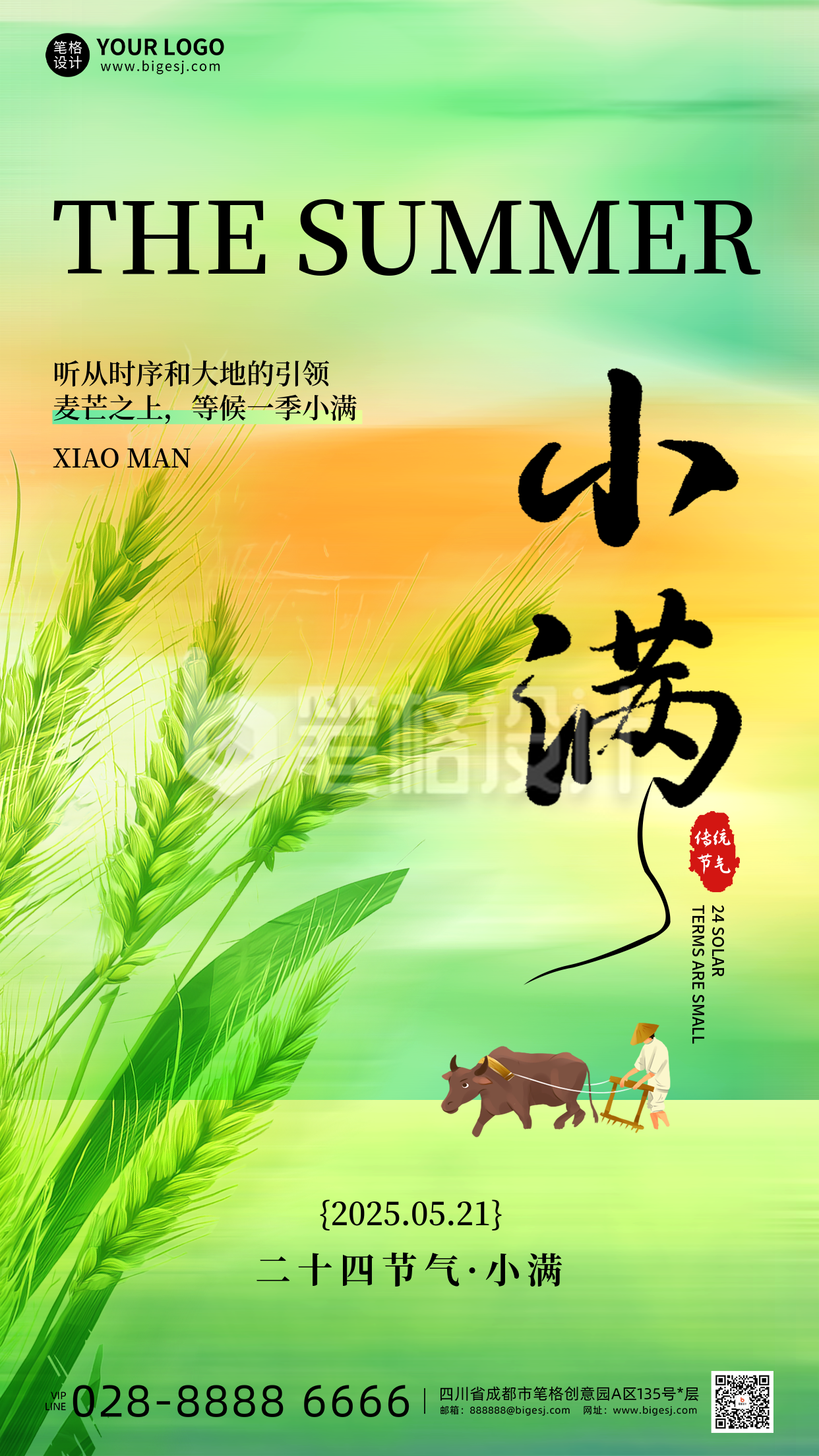 小满节气手机宣传海报
