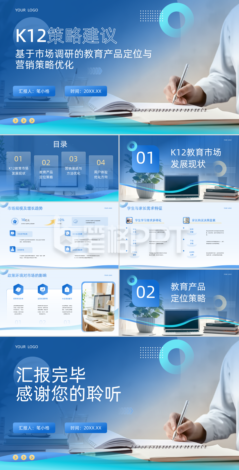 蓝色商务风教育产品行业策略建议PPT 蓝色商务风教育产品行业策略建议PPT