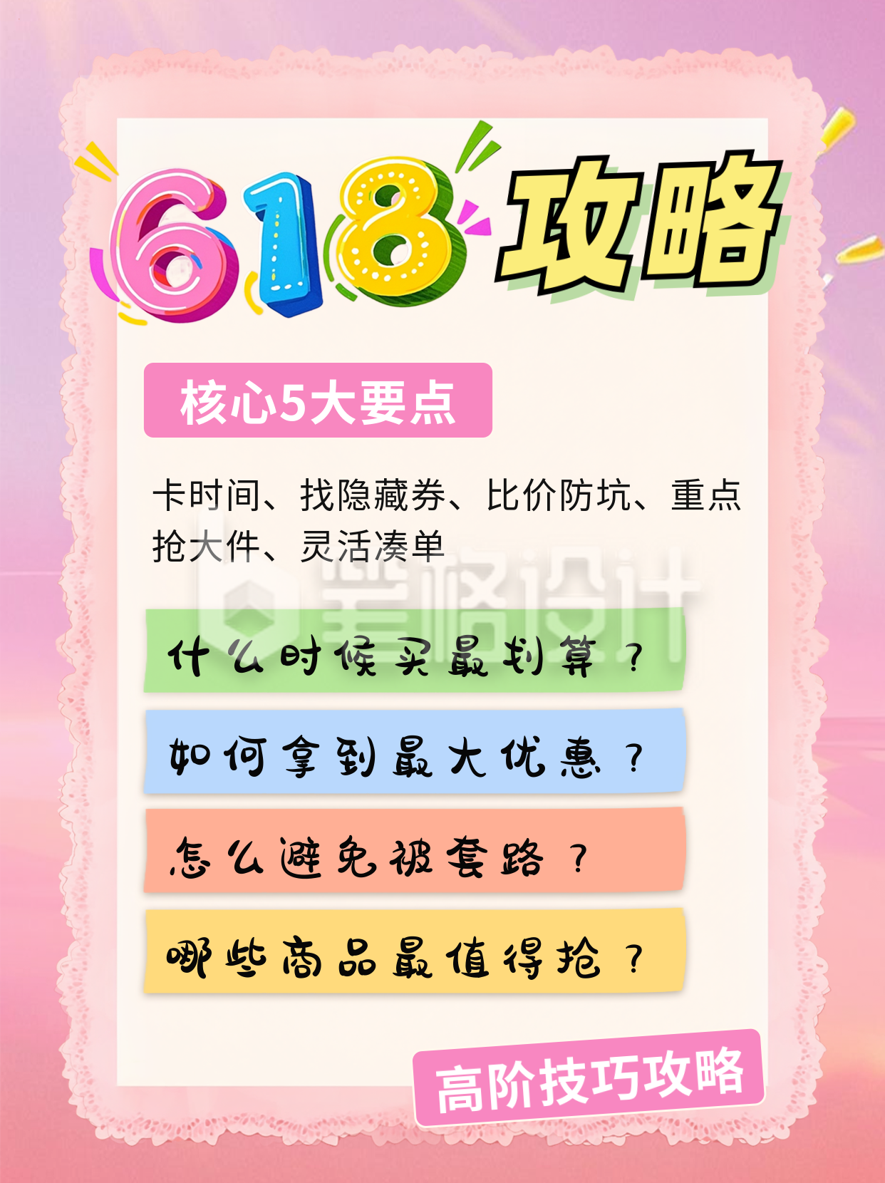 618购物高阶技巧攻略小红书封面 618购物高阶技巧攻略小红书封面