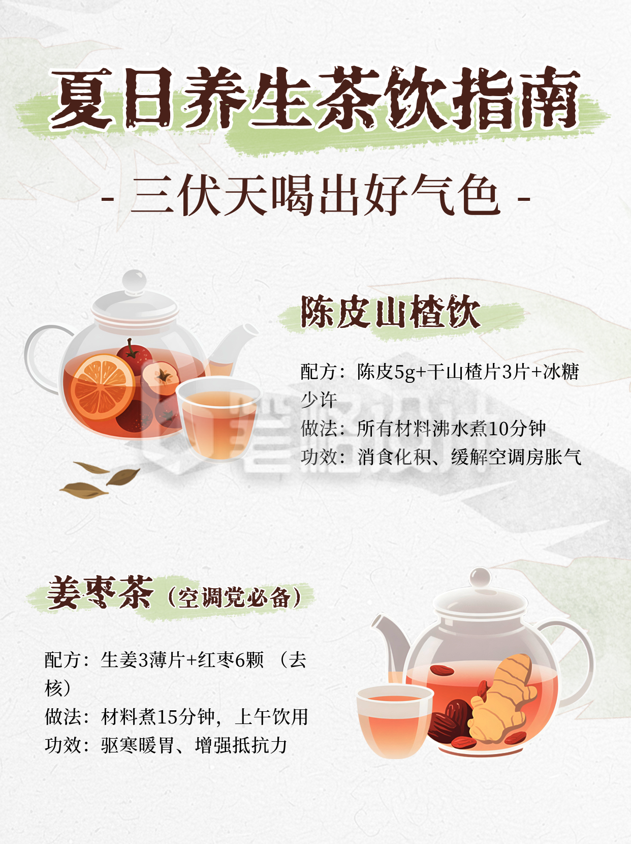 夏季养生茶指南宣传小红书封面 夏季养生茶指南宣传小红书封面