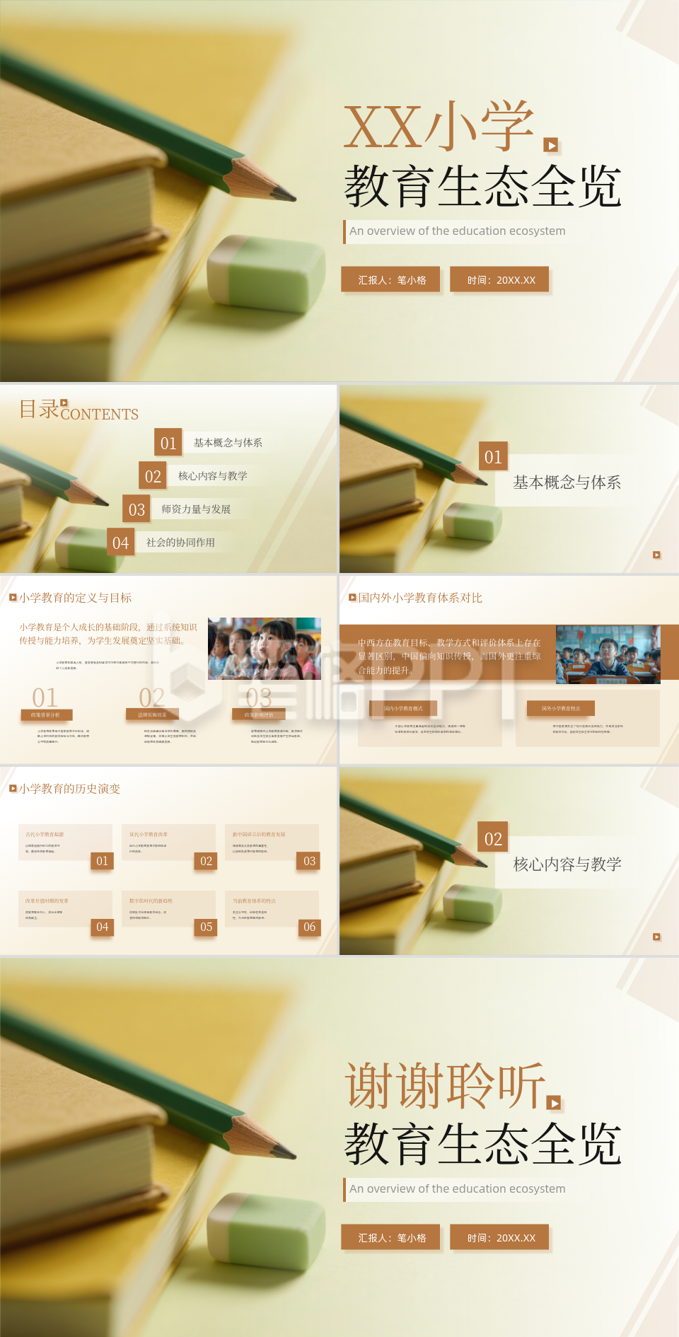 黄色商务风小学教育生态全览PPT 黄色商务风小学教育生态全览PPT