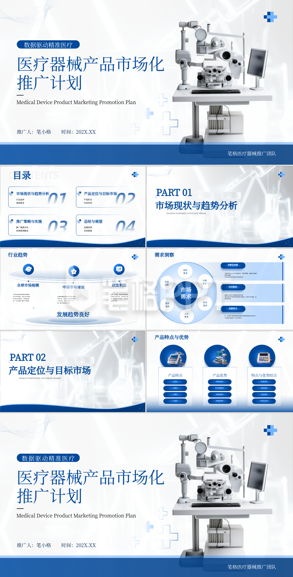 蓝色商务风医疗器械产品市场化推广计划PPT 蓝色商务风医疗器械产品市场化推广计划PPT
