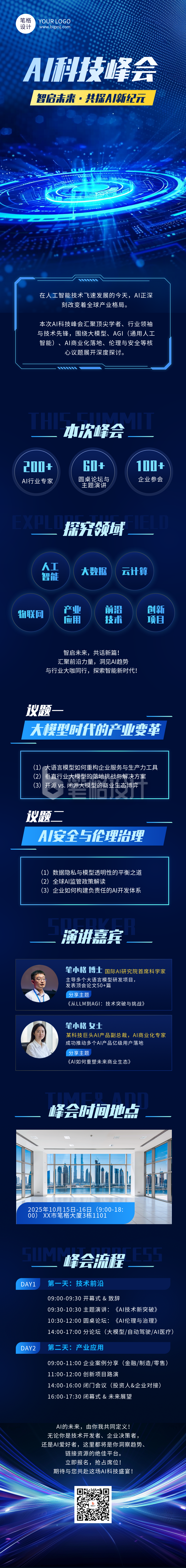 AI科技峰会会议活动蓝色科技公众号长图 AI科技峰会会议活动蓝色科技公众号长图