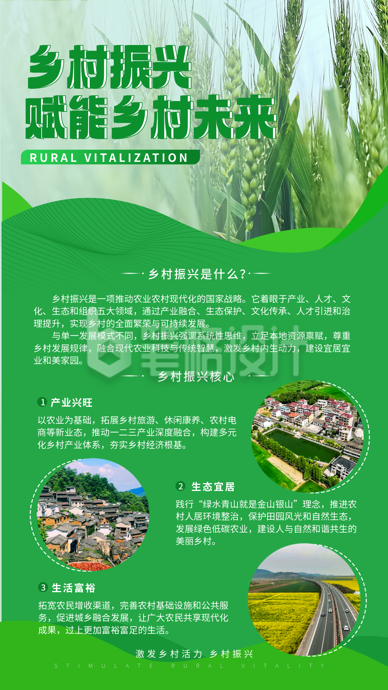 乡村振兴知识科普手机宣传海报
