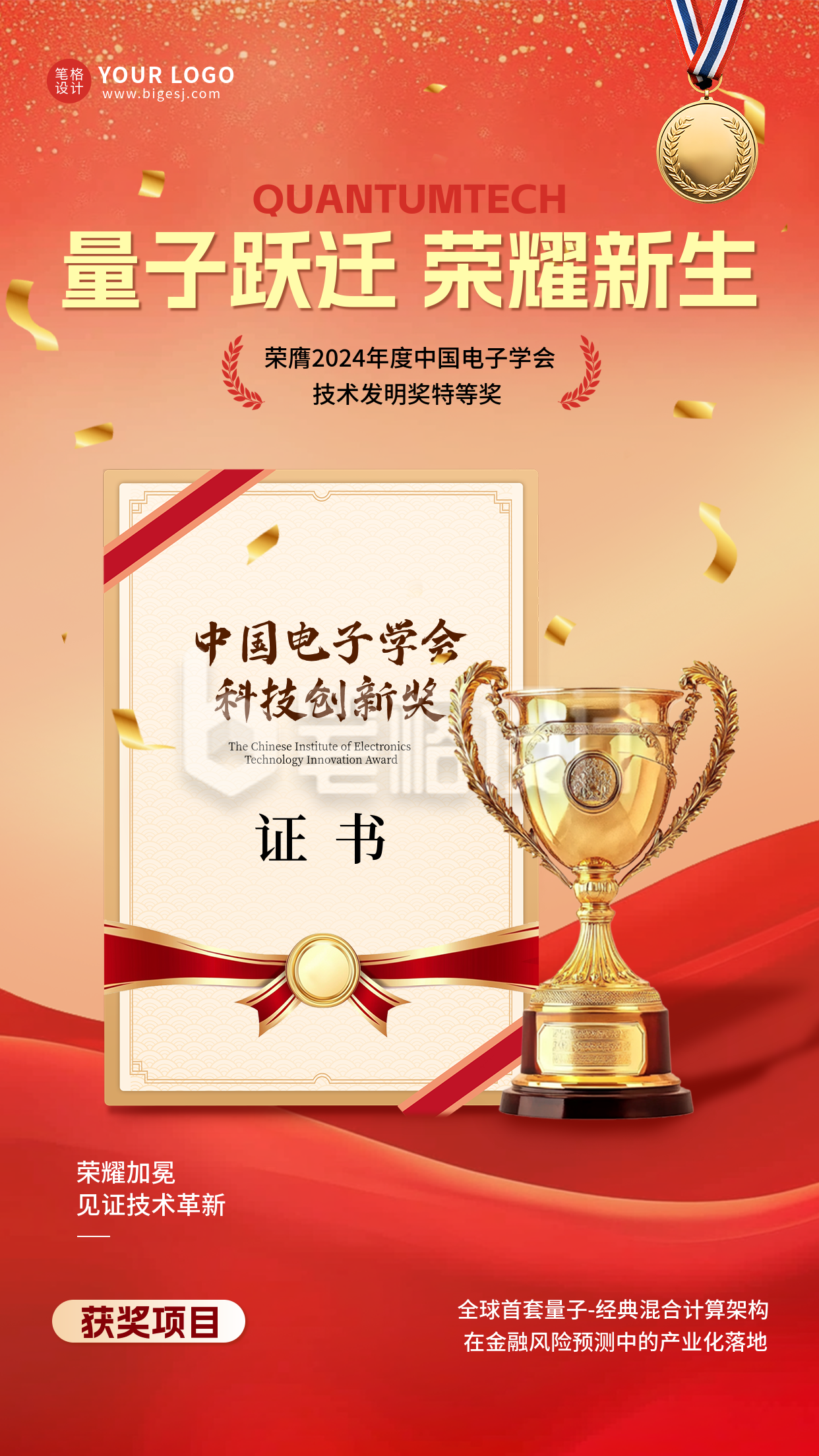 企业获奖喜报表彰大会手机宣传海报 企业获奖喜报表彰大会手机宣传海报