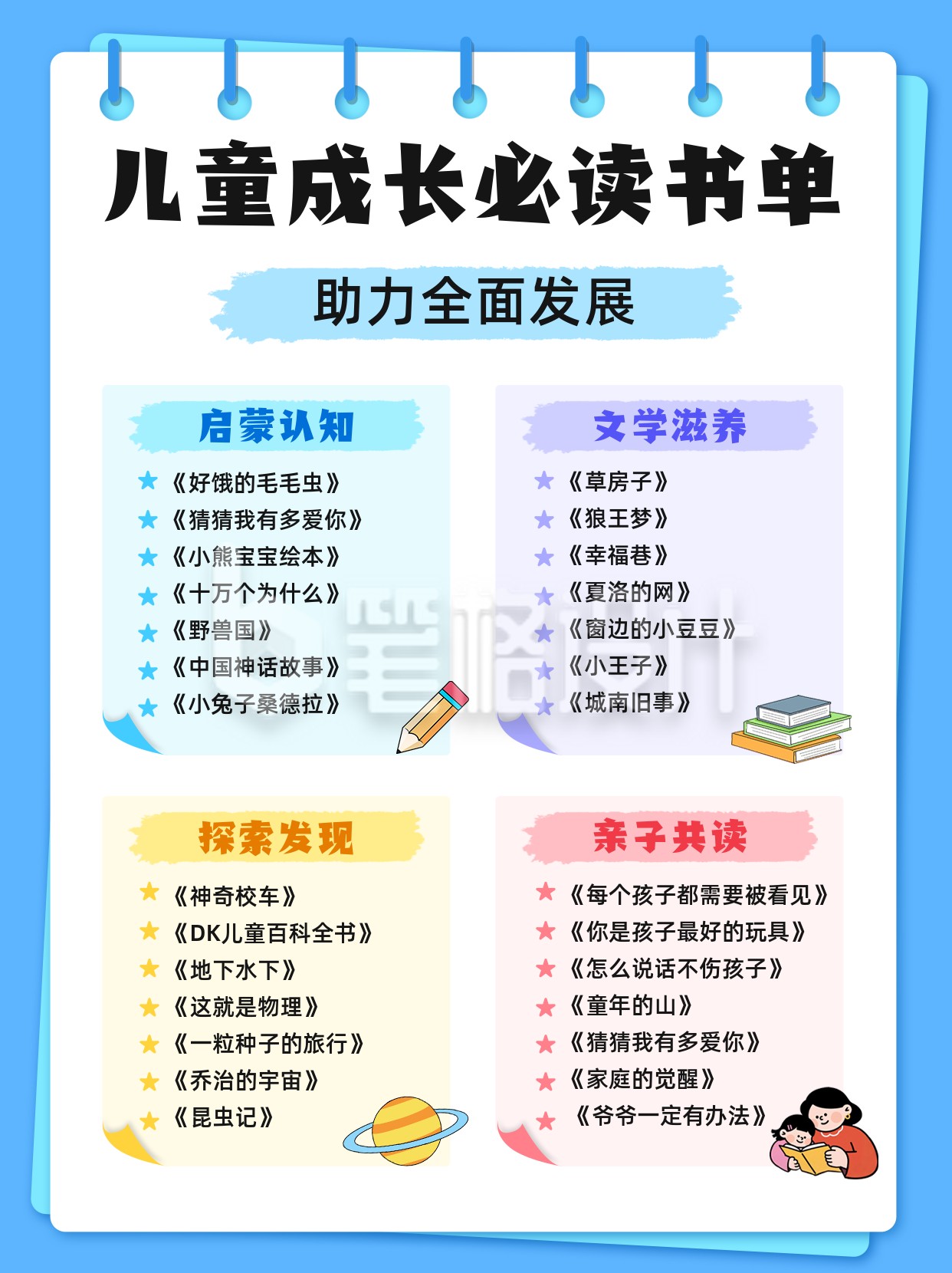 儿童成长必读书单推荐小红书封面 儿童成长必读书单推荐小红书封面