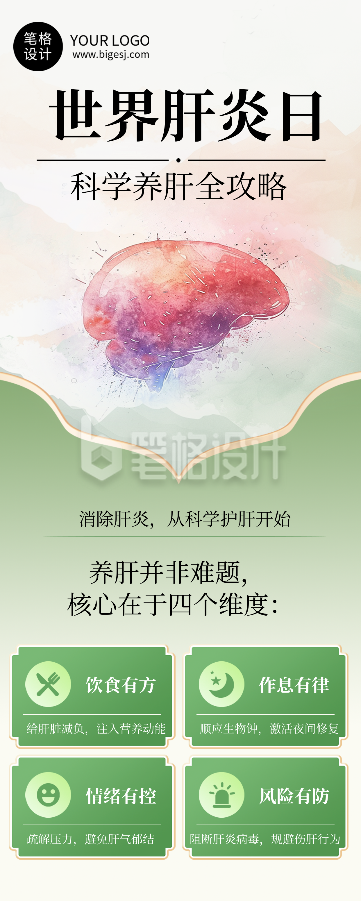 世界肝炎日知识科普长图海报 世界肝炎日知识科普长图海报