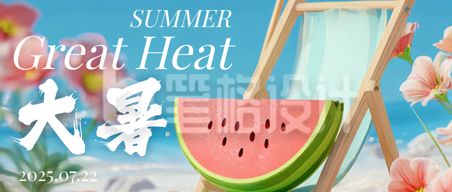大暑节气简约公众号首图