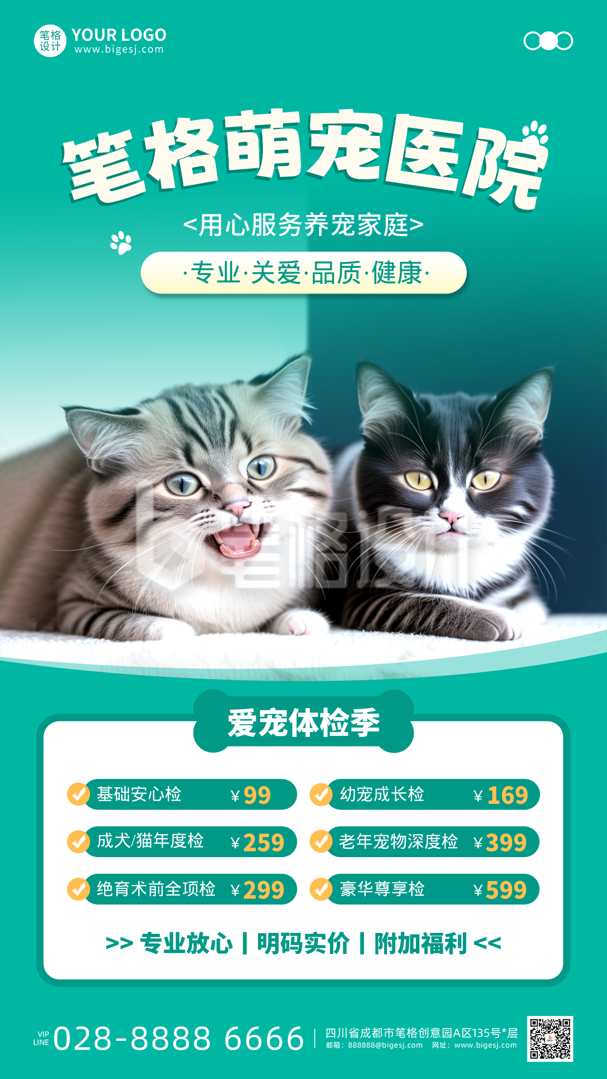 宠物体检套餐活动促销手机宣传海报 宠物体检套餐活动促销手机宣传海报