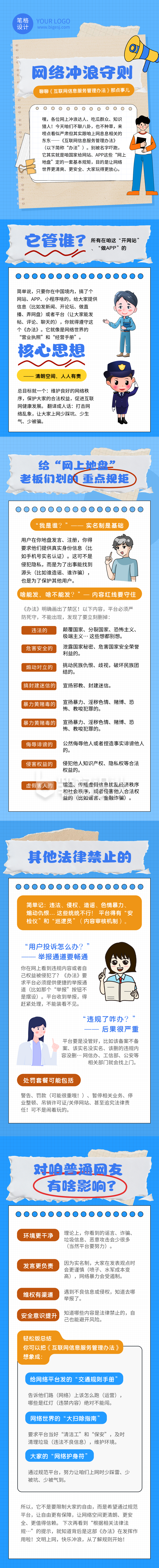 互联网信息服务法律知识科普蓝色公众号长图 互联网信息服务法律知识科普蓝色公众号长图