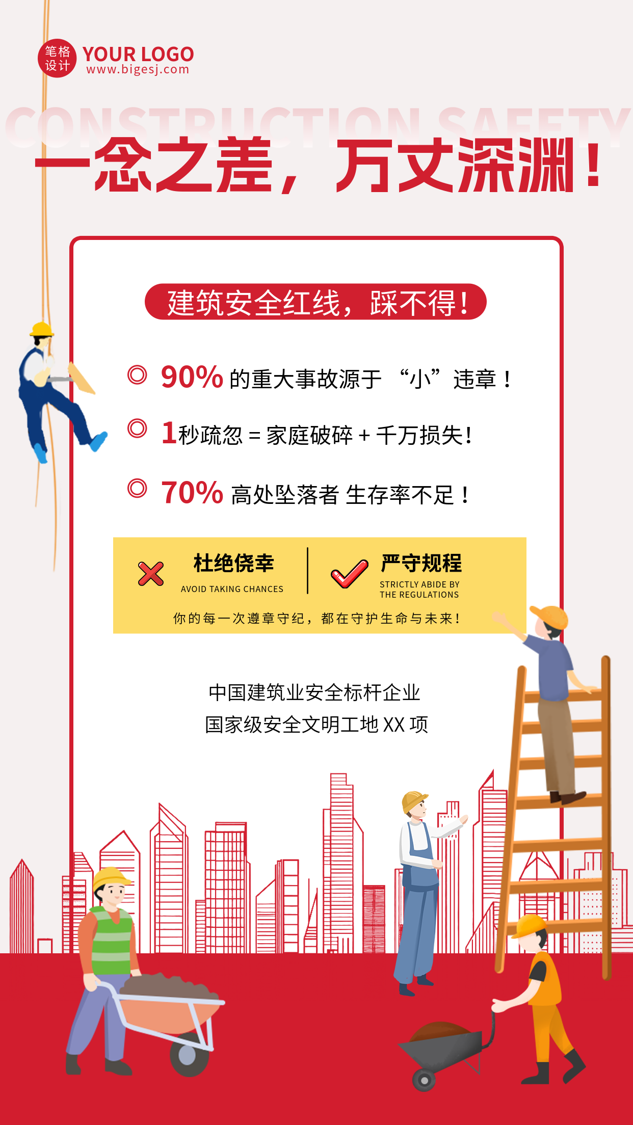 安全生产知识科普手机宣传海报