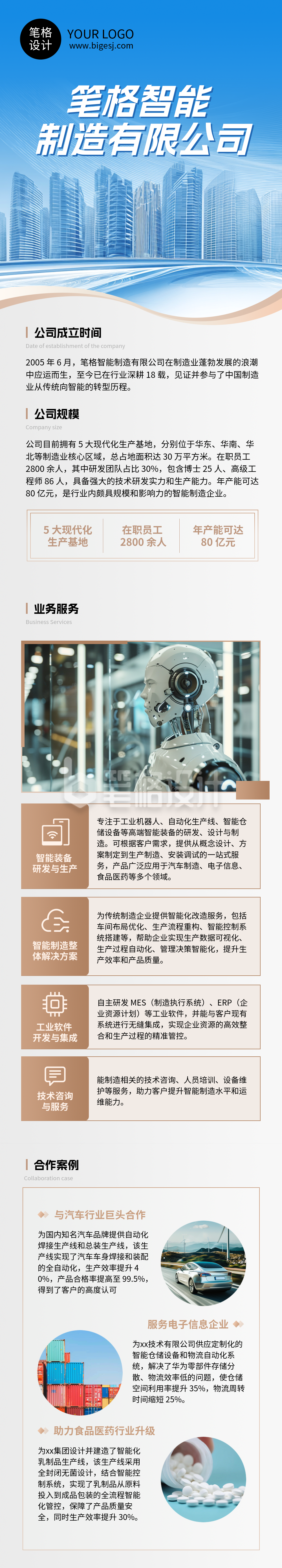 制造业企业介绍简约商务公众号长图