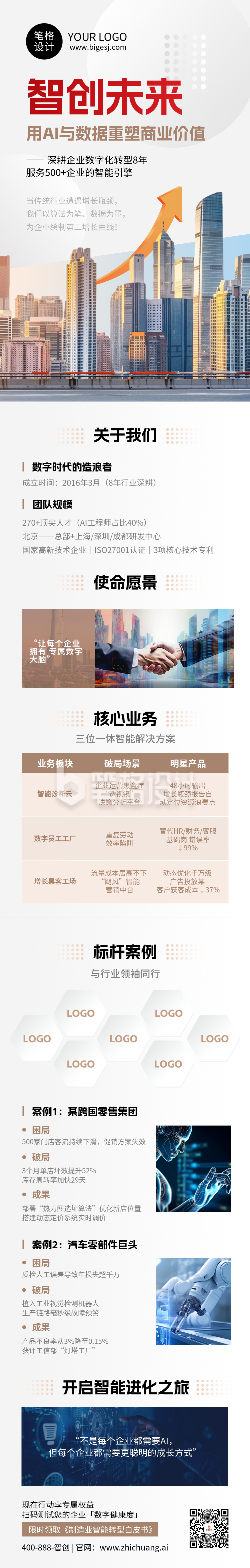 智能科技企业介绍智能宣传公众号长图