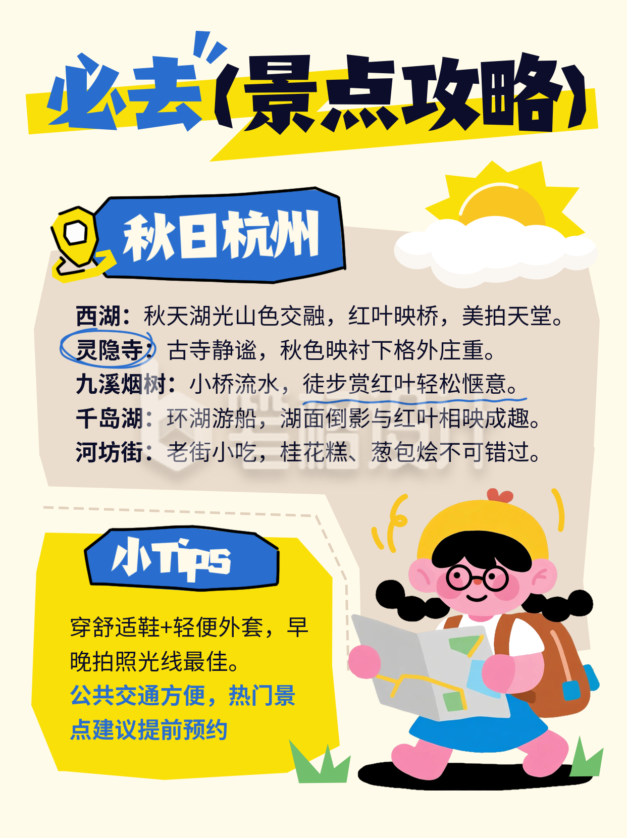 旅游出行打卡景点攻略指南宣传小红书封面