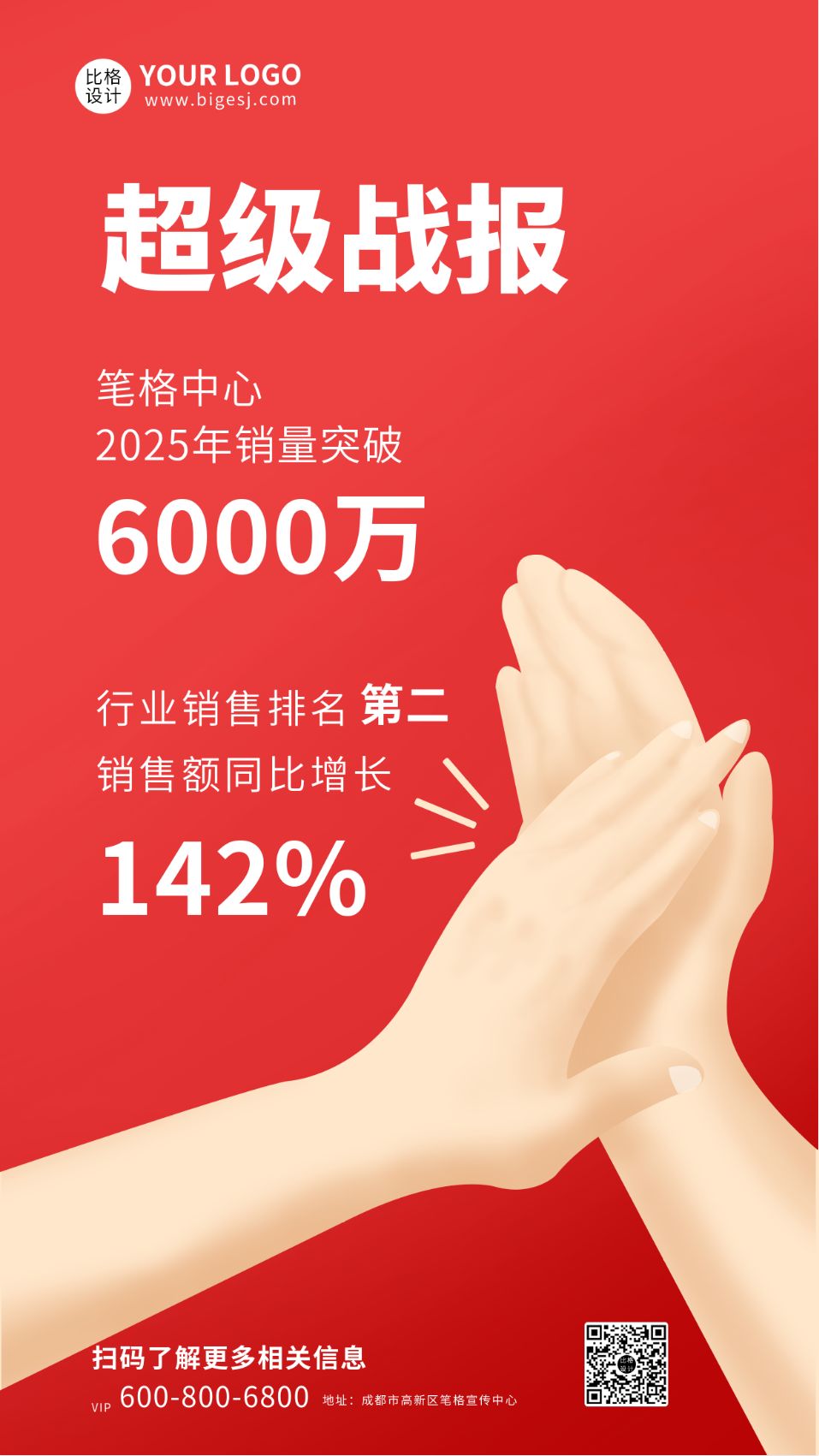 销售额年终战报手机海报