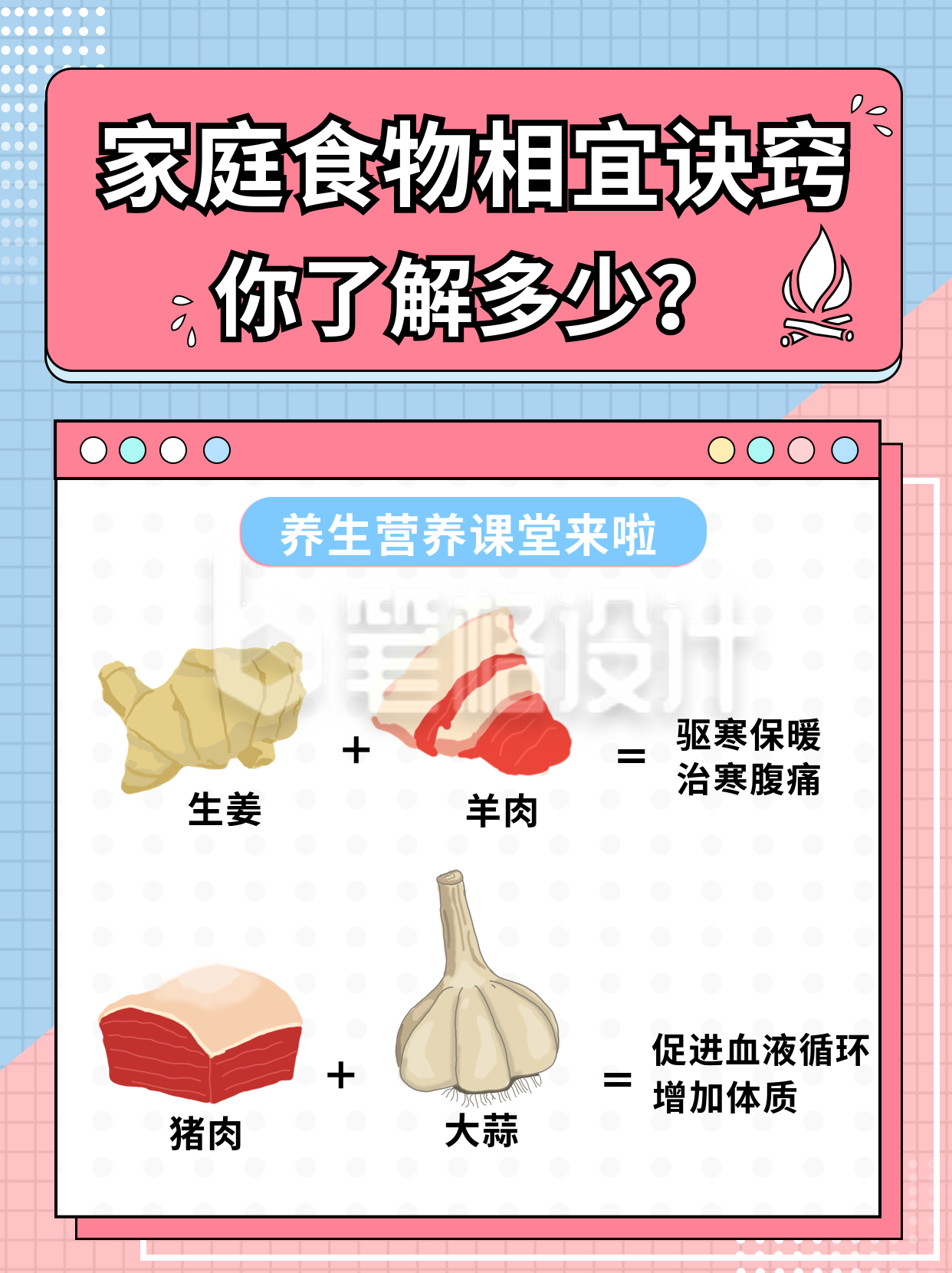 粉色家庭食物烹饪相宜指南小红书封面 粉色家庭食物烹饪相宜指南小红书封面