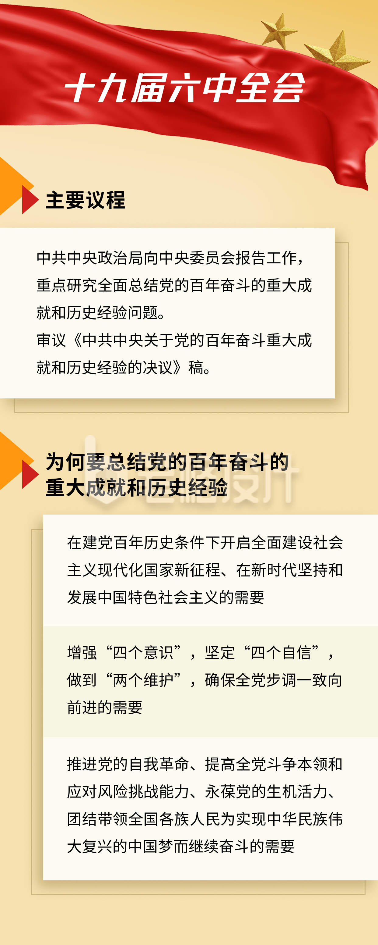 十九届六中全会党政会议政务通用手机海报