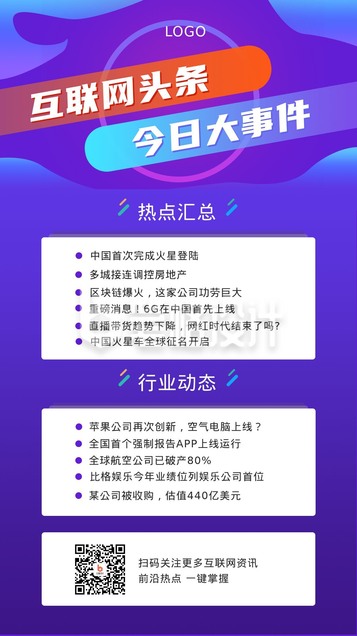 互联网头条新闻手机海报