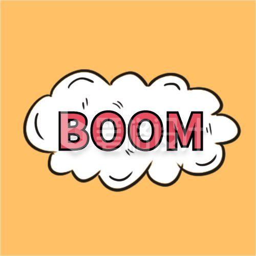 黄色简约爆炸英文BOOM消息公众号次图