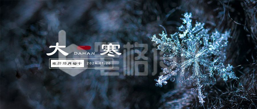 冰晶雪花大寒节气公众号首图