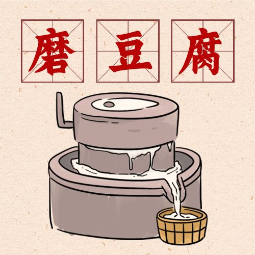 春节腊月二十五磨豆腐习俗手绘公众号次图