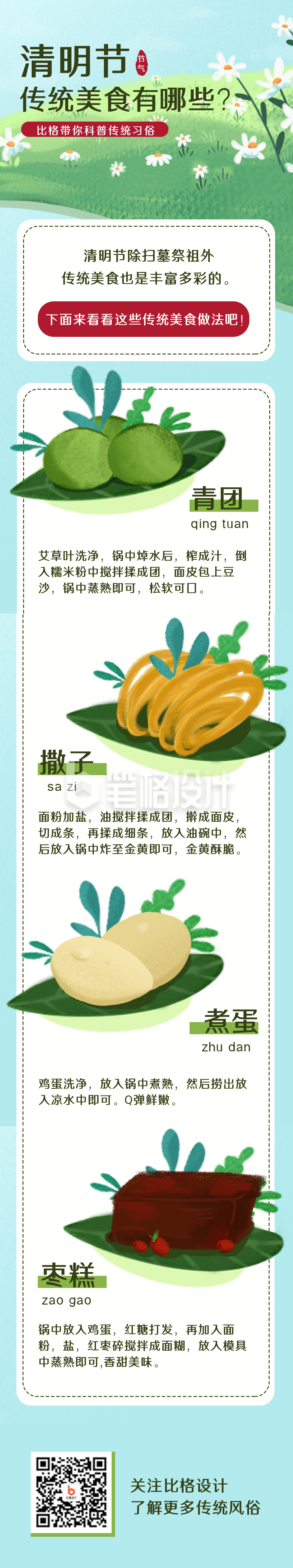 清明节传统习俗文化美食条漫