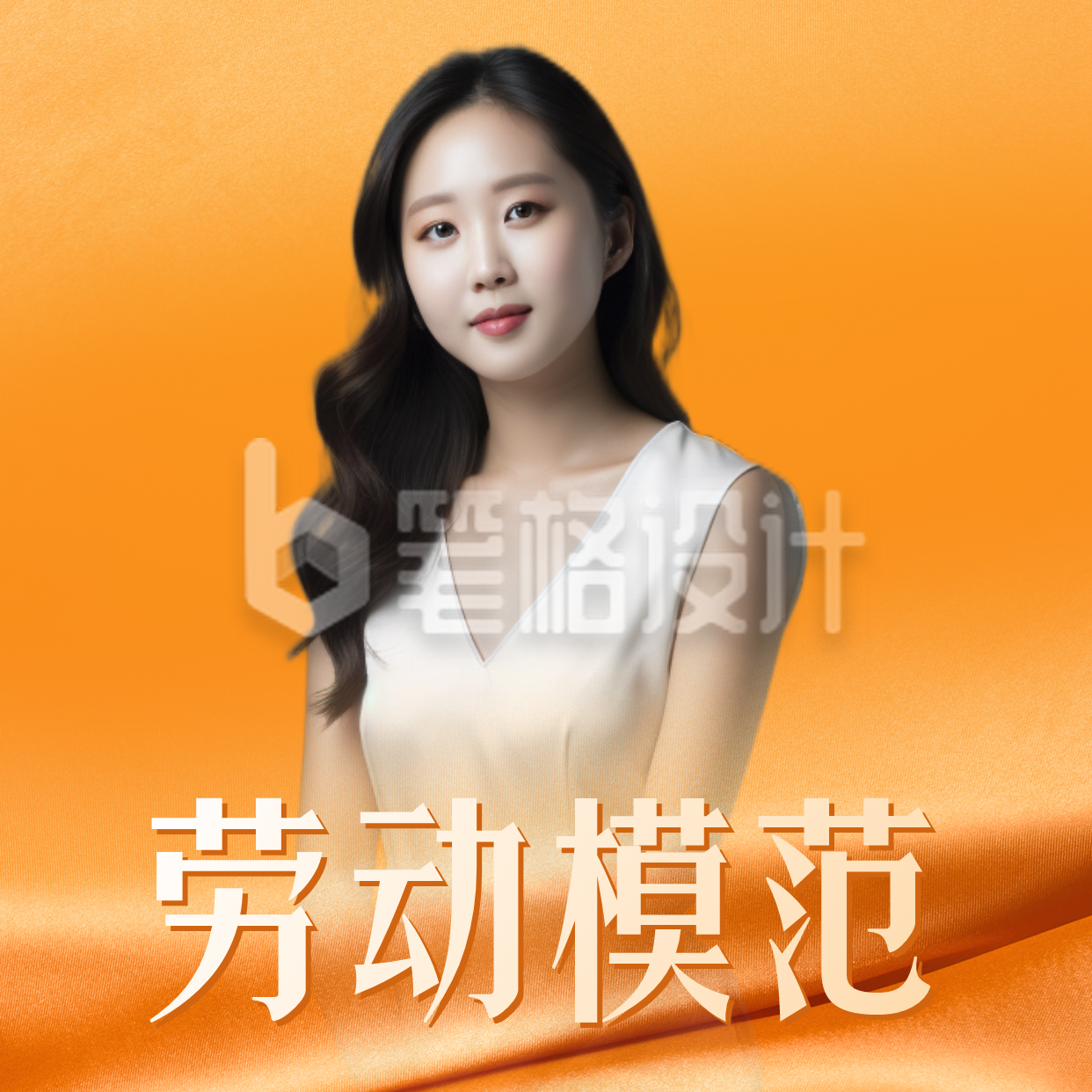 五一劳动模范融图方形海报 五一劳动模范融图方形海报