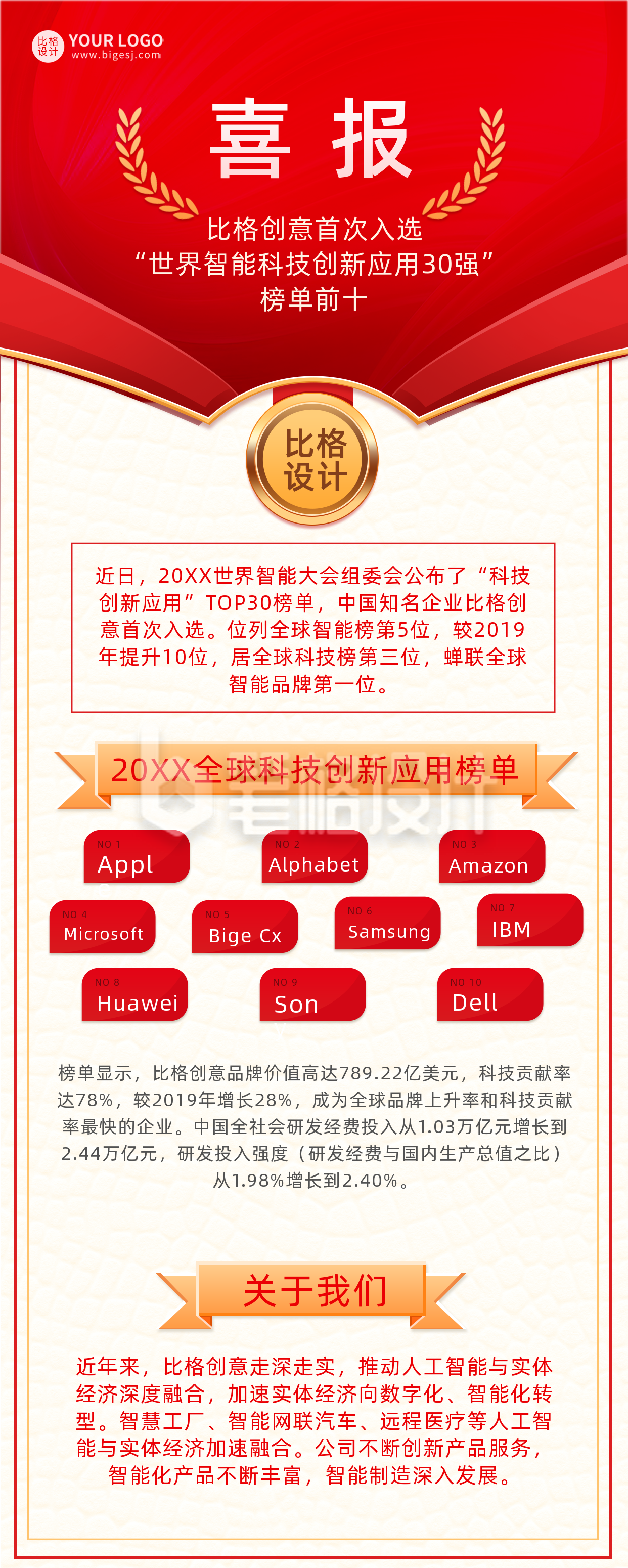 红色渐变质感喜报宣传推广长图海报 红色渐变质感喜报宣传推广长图海报