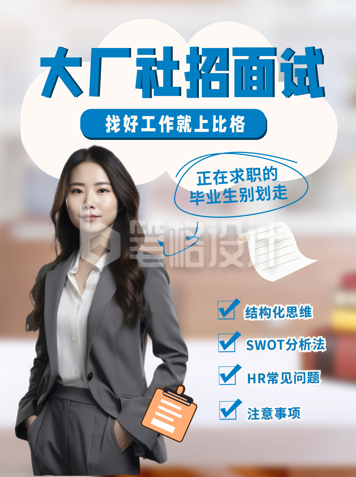 职场面试求职小技巧宣传小红书封面 职场面试求职小技巧宣传小红书封面