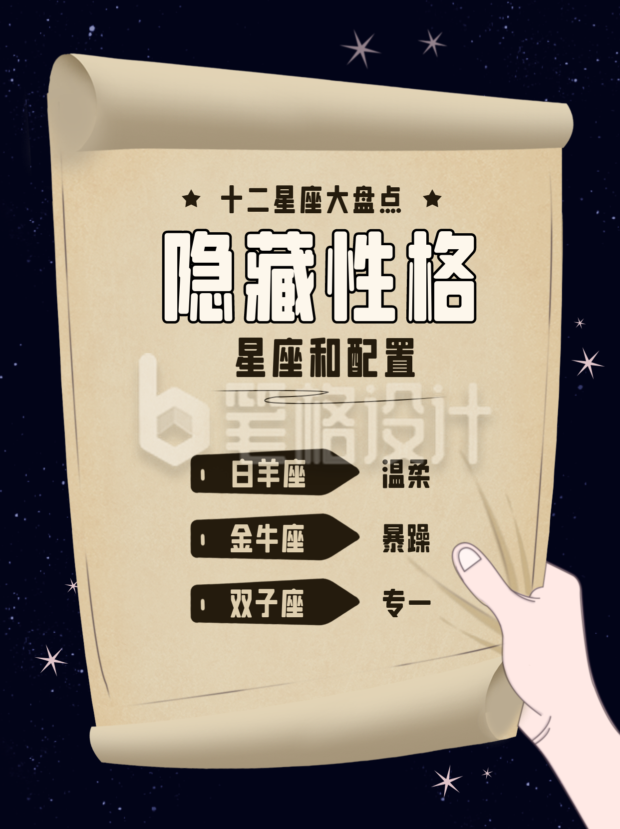 星座科普运势指南宣传小红书封面