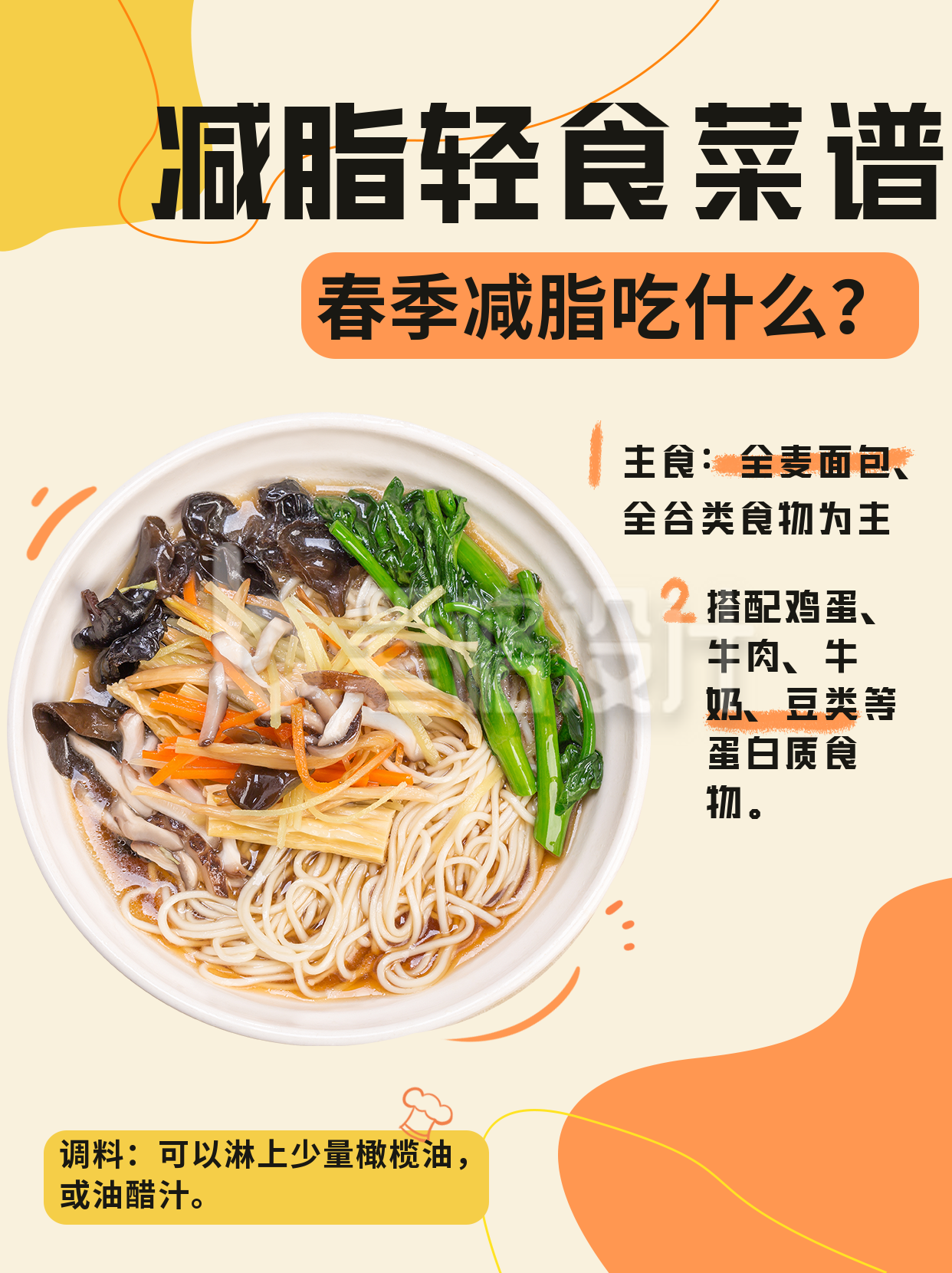 春季减脂营养餐美食菜谱小红书封面图