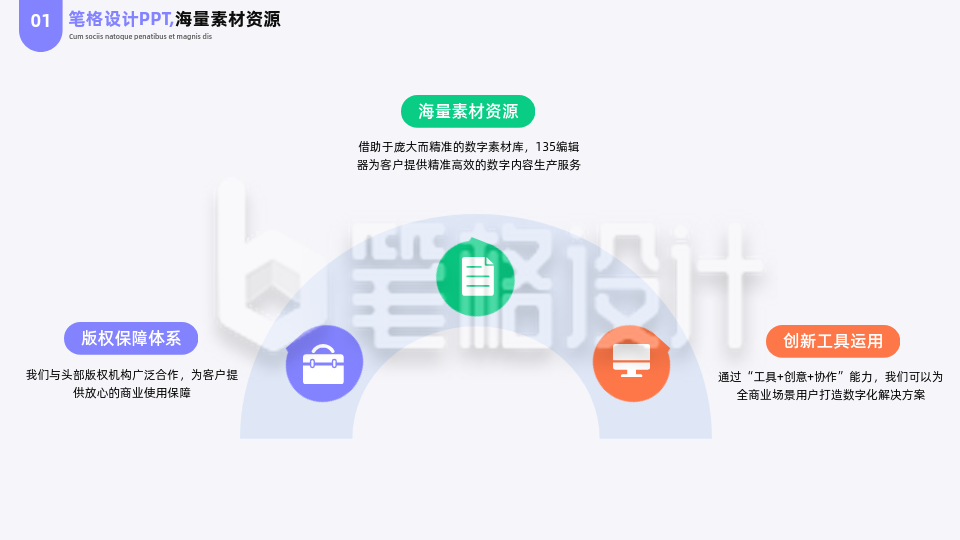 简约商务企业工作总结三项流程图PPT单页 简约商务企业工作总结三项流程图PPT单页