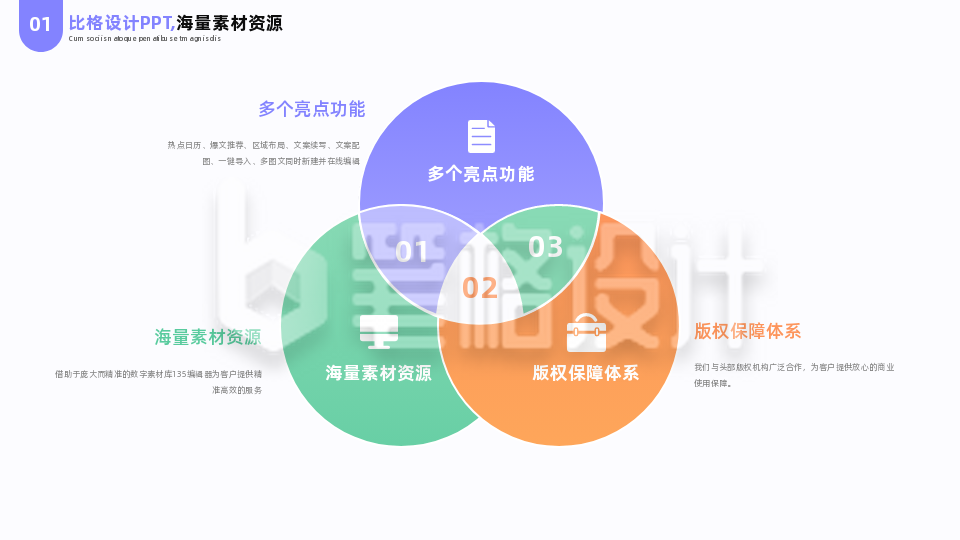 简约商务年终工作总结三项流程图PPT单