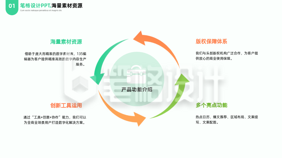 简约商务企业工作总结循环箭头PPT单页 简约商务企业工作总结循环箭头PPT单页
