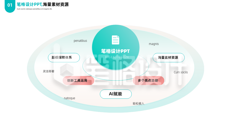 简约商务企业工作总结圆形流程图PPT单页