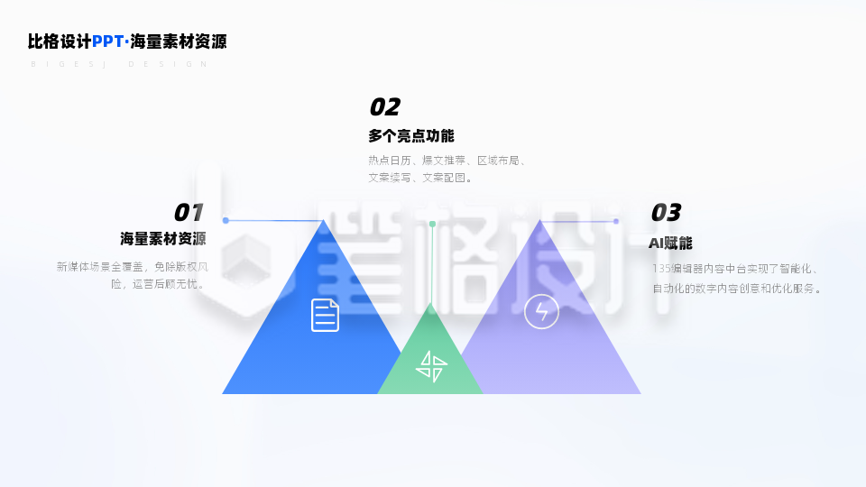 三角形层级关系三项关系PPT单页