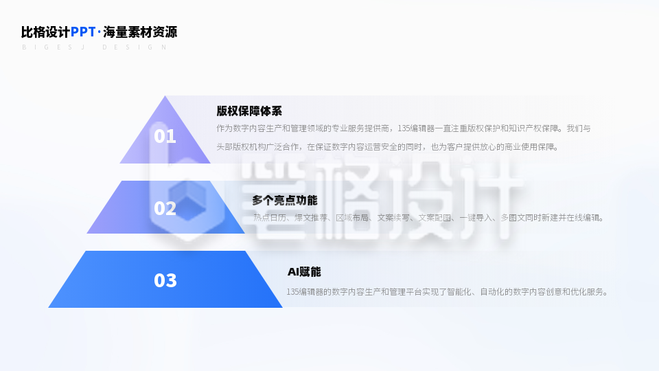 三层级渐变分段式PPT单页 三层级渐变分段式PPT单页