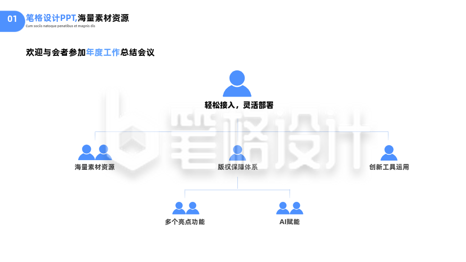 简约商务企业工作总结组织流程图PPT图例 简约商务企业工作总结组织流程图PPT图例